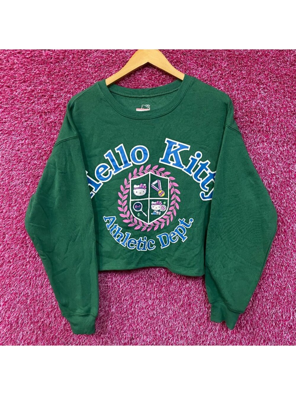 Hello Kitty Athletic Dept Crop Top Sweater size Large